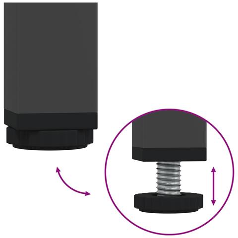 Mobile Tv Nero 135x39x43,5 Cm In Acciaio Laminato A Freddo - Foto 2