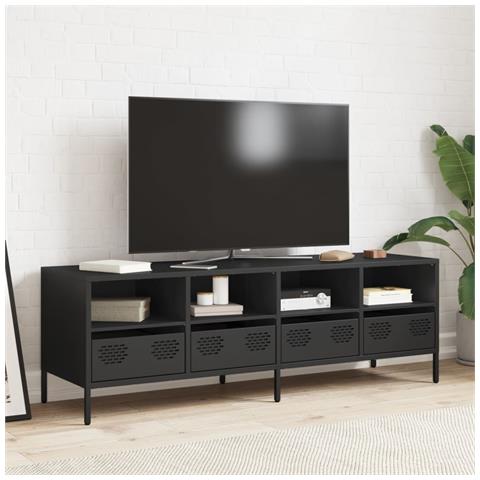 Mobile Tv Nero 135x39x43,5 Cm In Acciaio Laminato A Freddo - Foto 10