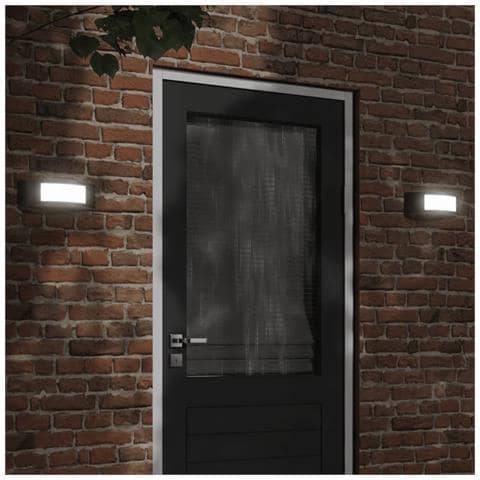 Applique Da Esterno 2 Pz Nere In Acciaio Inossidabile - Foto 1