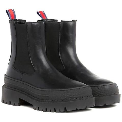 Chelsea Foxing Boot Stivaletti Pelle Scarpe Donna Nero Eu 36, En0en02289 Bds - Foto 1