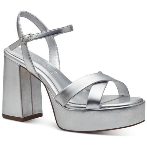 Silver Casual Open Sandals Sandali Sintetico E Tessile Scarpe Donna Argento Eu 38, 1-28051-42 941 - Foto 1