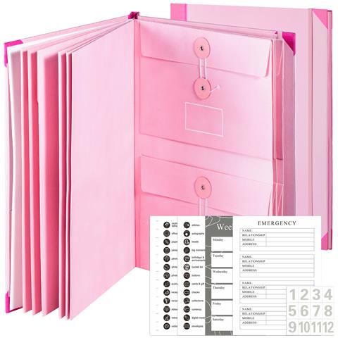 Organizer Per File A Fisarmonica, Formato Lettera A4 Con Cartelle Espandibili Pink - Foto 1
