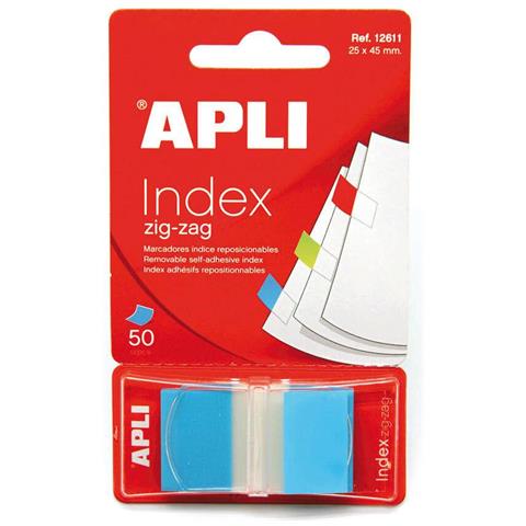Indici Adesivi Applicati Zigzag 45x25mm 50 - Dispenser Baccalizzabile - Design A Zigzag - Adesivo Di Qualitãƒâ  - Blu - - Foto 1