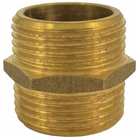 Raccordo Filettato In Ottone Doppio Nipplo 1"" Ag X 1"" Ag - Foto 1