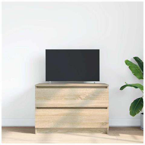 Mobile Porta TV Rovere Sonoma 80x35x54 cm in Legno Multistrato - Foto 9