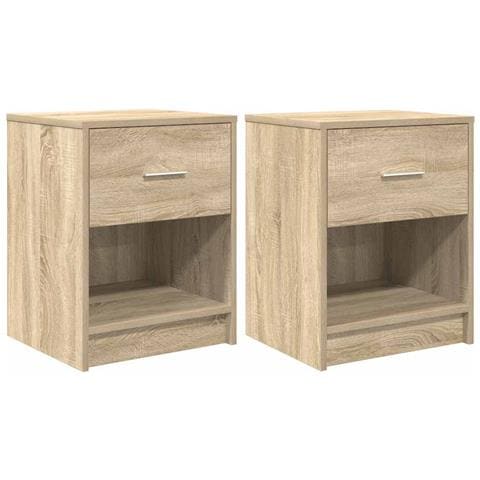 Comodini 2 Pz Con Cassetto Rovere Sonoma 40x34x50 Cm - Foto 2