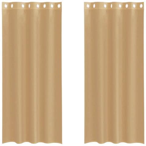 Tende In Voile Con Occhielli 2 Pz Sabbia - Foto 2