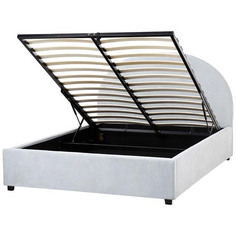 Letto Contenitore Ciniglia Vaucluse 140 X 200 Cm Azzurro - Foto 2
