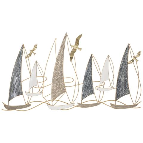 Decorazione In Metallo 3d Barche 2 - Multicolore - Metallo - 123,8x5,1x69,9 Cm - Foto 1