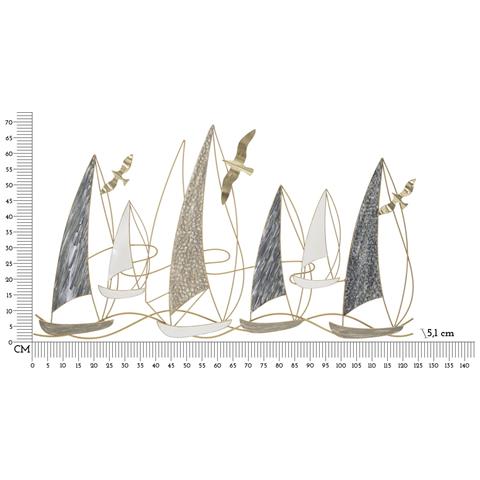 Decorazione In Metallo 3d Barche 2 - Multicolore - Metallo - 123,8x5,1x69,9 Cm - Foto 6