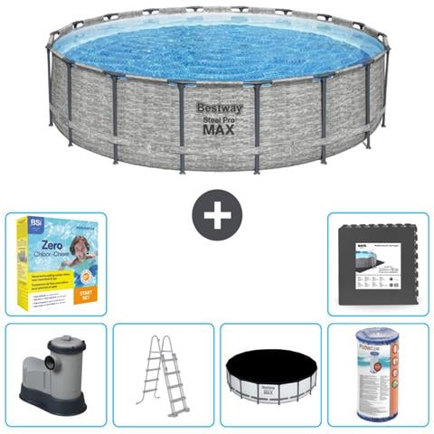 Piscina Fuori Terra - In Giro - 549x122 Cm - Grigio - Include Accessori Coordinati Cb35 - Foto 1