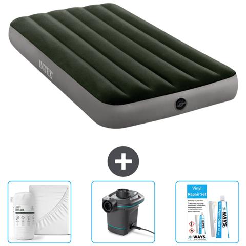 Set Materassino Gonfiabile - 191x99x25 Cm - Verde - Include Accessori Coordinati Cb4 - Foto 1