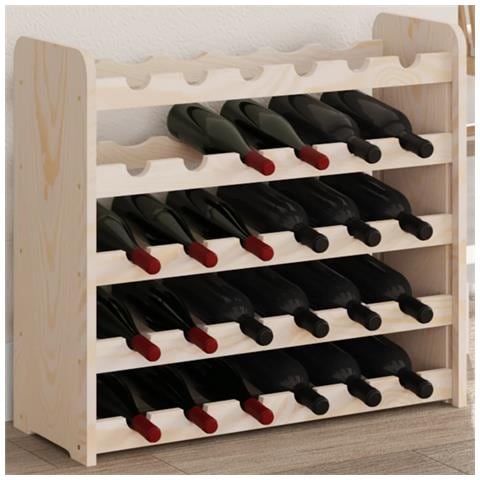 Portavini 67,5x25x60 Cm In Legno Massello Di Pino - Foto 2