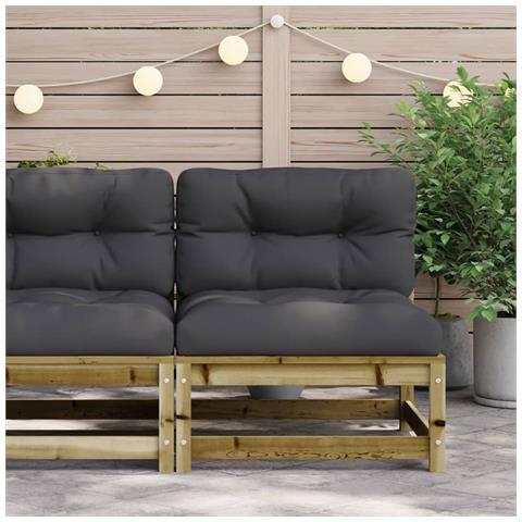 Lusso Casadino - Divano Giardino Senza Braccioli Cuscini Legno Pino Impregnato - Foto 2