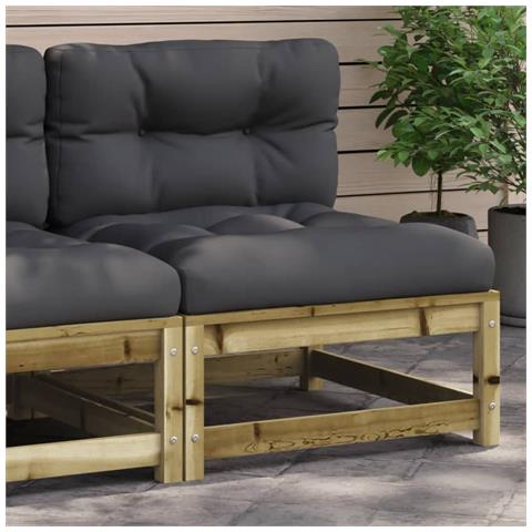 Lusso Casadino - Divano Giardino Senza Braccioli Cuscini Legno Pino Impregnato - Foto 8