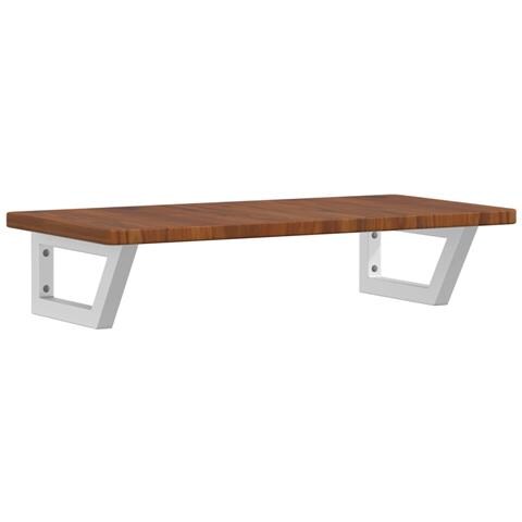 Ripiano A Parete Per Lavabo In Acciaio E Massello Di Rovere - Foto 1