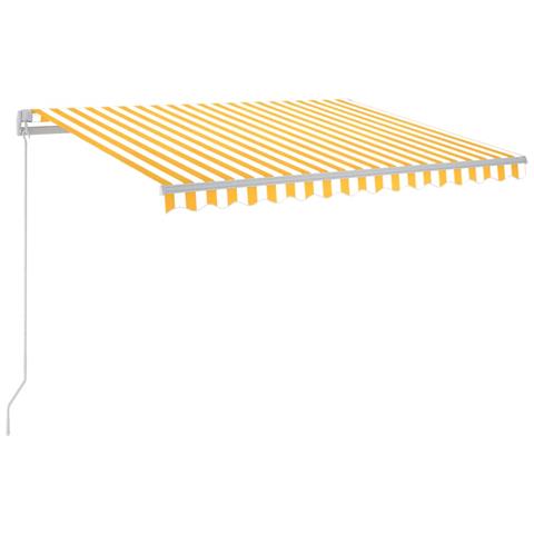 Tenda Da Sole Manuale Con Led 300x250 Cm Gialla E Bianca - Foto 1