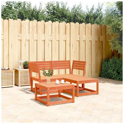 Lusso Casadino -  Set Divani Da Giardino 3 Pz Marrone Cera Legno Massello Pino - Foto 8