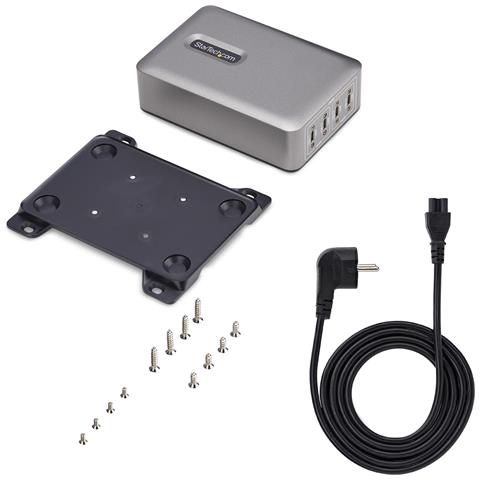 Caricatore USB-C a 4 porte multidispositivo, 240 W totali, porta singola 140 W EPR, PD 3.1, porte con blocco a vite, staffa di montaggio inclusa - Foto 2