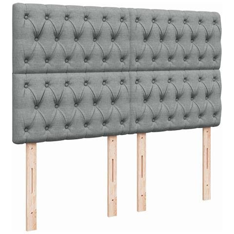 Giroletto a Molle con Materasso Grigio Chiaro 160x200cm Tessuto - Foto 9