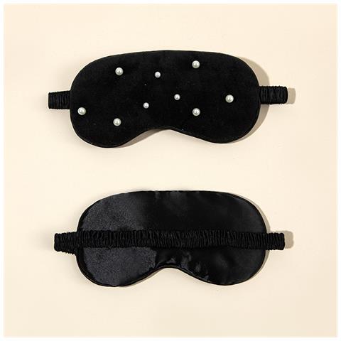 Mascherina Per Dormire Pearl Plush - Blocca La Luce Per Un Sonno Riposante Black - Foto 1