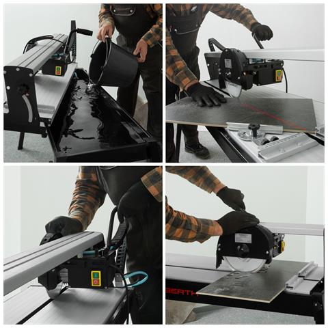 Tagliapiastrelle Elettrico 900 Mm Con Laser (regolabile Continuamente Fino A 45°, Profondità Di Taglio 25 Mm, Arresto Angolare, Disco Diamantato) Tagliapiastrelle A Umido Macchina Da Taglio - Foto 2