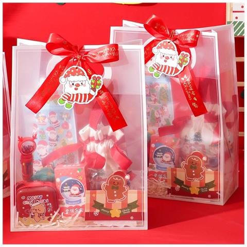 Set Grande Di Sacchetti Regalo Natalizi Rossi - Confezione Regalo Festiva - Foto 2
