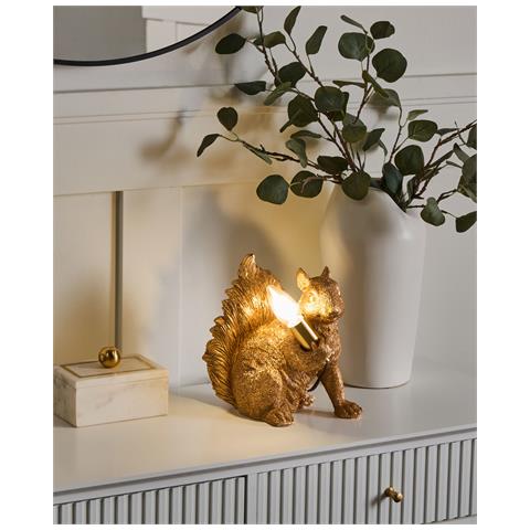Lampada Da Tavolo Scoiattolo Pinoli Oro - Foto 1