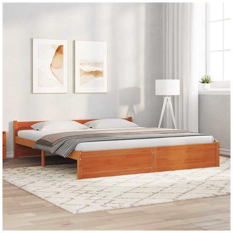 Struttura del letto con testiera Cera marrone 180 x 200 cm - Foto 2