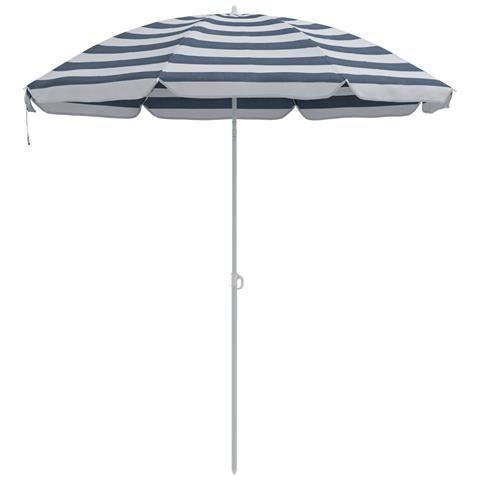 Parasol da Spiaggia  con Palo in Alluminio Blu e Bianco 240 cm - Foto 1