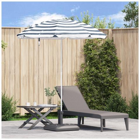 Parasol da Spiaggia  con Palo in Alluminio Blu e Bianco 240 cm - Foto 2