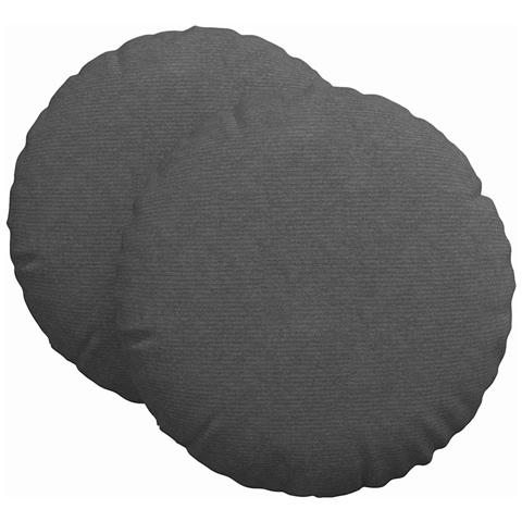 Cuscini per Seduta 2 pcs Grigio scuro Ø 80 cm Tessuto in Cords - Foto 1