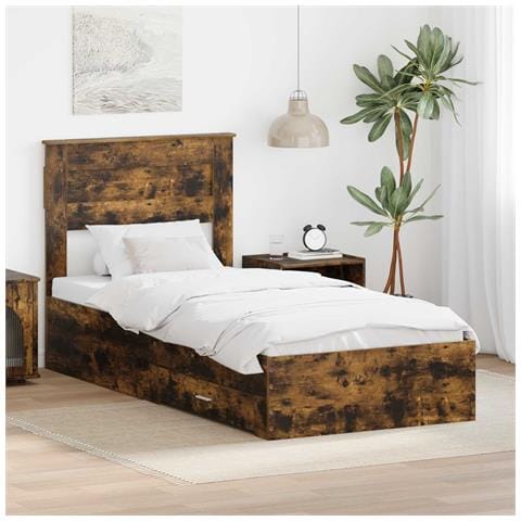 Struttura del letto con cassetto con testiera Legno multistrato - Foto 2