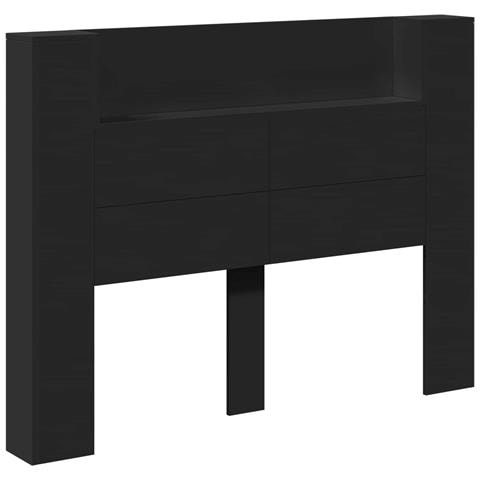 Testiera Nero 140 x 16,5 x 103,5 cm Legno multistrato - Foto 1