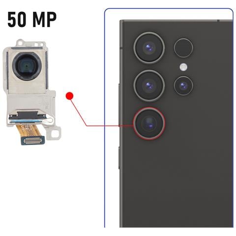 Fotocamera Posteriore Per Galaxy S24 Ultra Teleobiettivo Con Zoom 5x Da 50 Mp - Foto 2