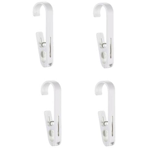 Ganci Per Tende In Abs - Confezione Da 4: Clip Versatili Per Cucina, Bagno E Dormitorio White - Foto 1