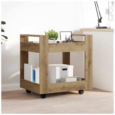 Carrello da Scrivania Rovere artigianale 60 x 45 x 60 cm - Foto 2
