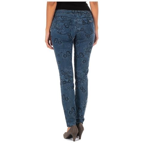 Pantalone Lungo In Denim Stampato Ed Elastico 10db50210 Donna - Foto 2