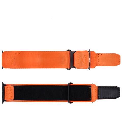 Cinturino Fa12 Nylon Per Apple Watch 2-3-4-5-6-7-8-9-10-11 Se Ultra 2-3 42-44-45-49mm Orange - Foto 2