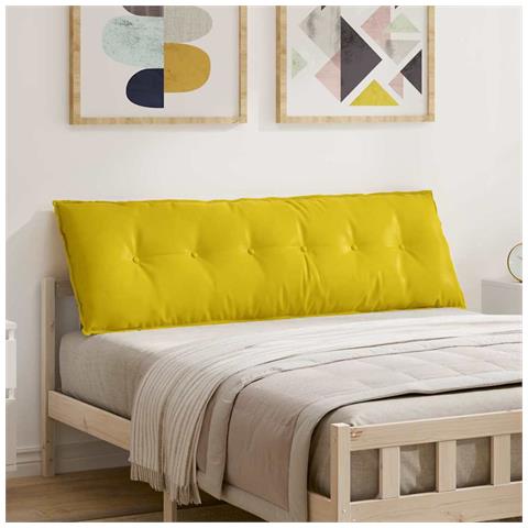Cuscino per Schiena Giallo 160 x 50 cm Tessuto in Cords - Foto 2