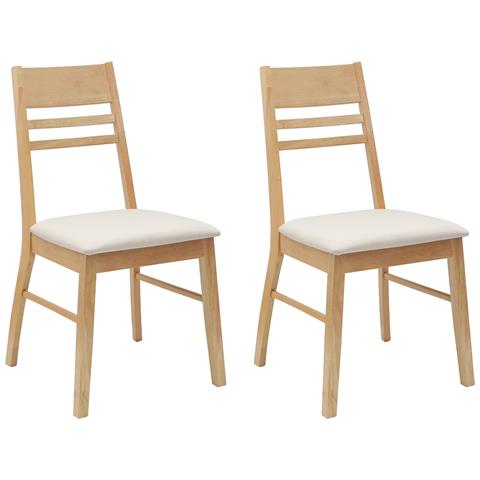 Sedie da pranzo 2 pcs Naturale 43 x 54 x 89 cm - Foto 1
