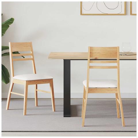 Sedie da pranzo 2 pcs Naturale 43 x 54 x 89 cm - Foto 2