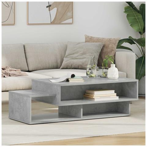 Tavolino da salotto Grigio cemento 105 x 50 x 32,5 cm - Foto 2