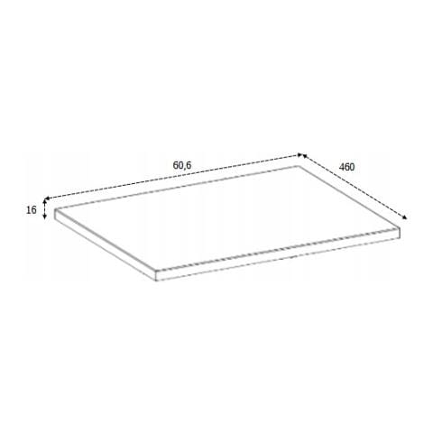 | Mobiletto - 60,6x46x1,6 cm - Rovere chiaro - Laminato di alta qualità - Resistente all'acqua - Per lavabo - Foto 4