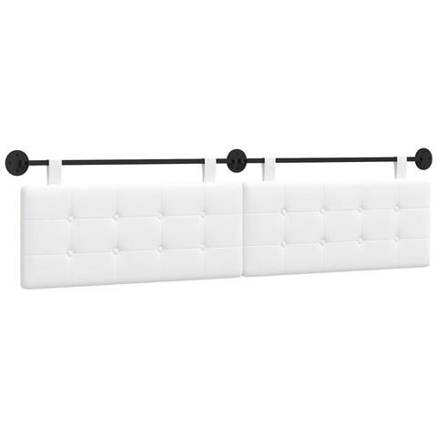 Testata appesa Bianco 210 x 55 x 5 cm Tessuto - Foto 1