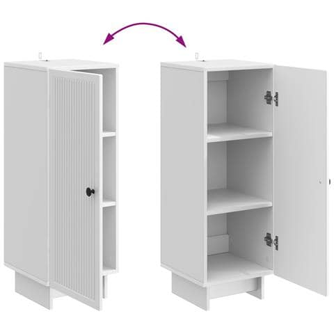 Credenza Bianco Lucido 33 x 34,5 x 90 cm Legno ingegnerizzato - Foto 9