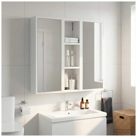 Armadio da bagno a muro con lo scaffale Bianco 20 x 14 x 70 cm - Foto 2