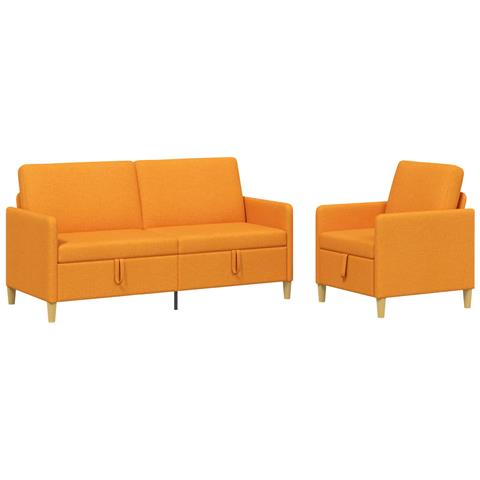 Set di Divani con Storage 2 pcs Giallo Scuro Poliestere - Foto 1