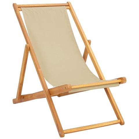 Sedia da spiaggia Beige Legno di teak solido - Foto 1