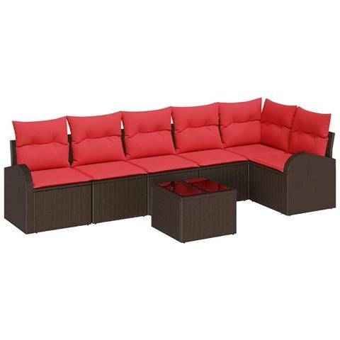 Set Divano da Giardino 7 pcs Marrone polyrattan - Foto 1